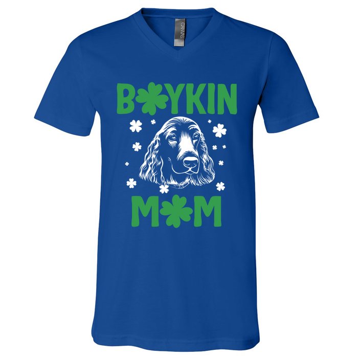 Boykin Mom Kin Spaniel Hunting Dog Mama St Patricks Day Gift V-Neck T-Shirt