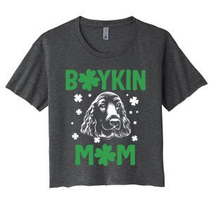 Boykin Mom Kin Spaniel Hunting Dog Mama St Patricks Day Gift Women's Crop Top Tee