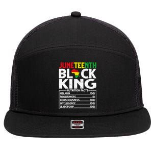 Black Melanin King Nutritional Facts African Blm Juneteenth Great Gift 7 Panel Mesh Trucker Snapback Hat