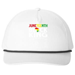 Black Melanin King Nutritional Facts African Blm Juneteenth Great Gift Snapback Five-Panel Rope Hat