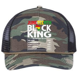 Black Melanin King Nutritional Facts African Blm Juneteenth Great Gift Retro Rope Trucker Hat Cap