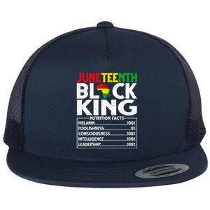 Black Melanin King Nutritional Facts African Blm Juneteenth Great Gift Flat Bill Trucker Hat