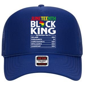 Black Melanin King Nutritional Facts African Blm Juneteenth Great Gift High Crown Mesh Back Trucker Hat