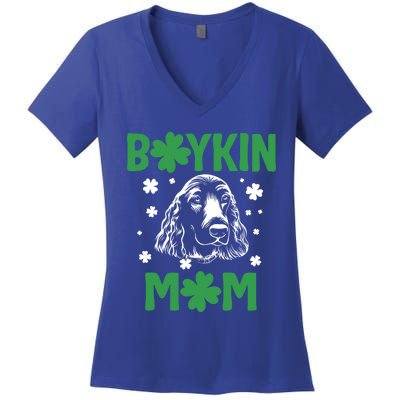 Boykin Mom Kin Spaniel Hunting Dog Mama St Patricks Day Gift Women's V-Neck T-Shirt