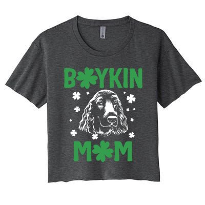 Boykin Mom Kin Spaniel Hunting Dog Mama St Patricks Day Gift Women's Crop Top Tee