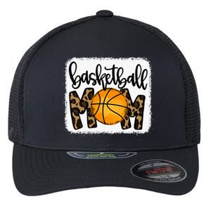 Basketball Mom Leopard Basketball Mama Flexfit Unipanel Trucker Cap