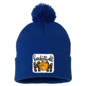 Basketball Mom Leopard Basketball Mama Pom Pom 12in Knit Beanie