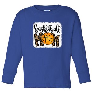 Basketball Mom Leopard Basketball Mama Toddler Long Sleeve Shirt