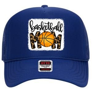 Basketball Mom Leopard Basketball Mama High Crown Mesh Back Trucker Hat