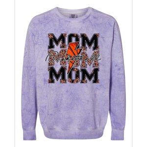 Basketball Mom leopard lightning bolt basketball game day Colorblast Crewneck Sweatshirt