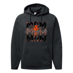 Basketball Mom leopard lightning bolt basketball game day Performance Fleece Hoodie