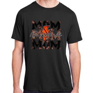 Basketball Mom leopard lightning bolt basketball game day Adult ChromaSoft Performance T-Shirt