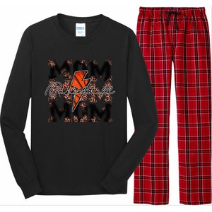 Basketball Mom leopard lightning bolt basketball game day Long Sleeve Pajama Set