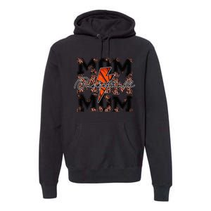 Basketball Mom leopard lightning bolt basketball game day Premium Hoodie