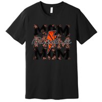 Basketball Mom leopard lightning bolt basketball game day Premium T-Shirt