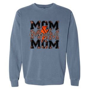 Basketball Mom leopard lightning bolt basketball game day Garment-Dyed Sweatshirt