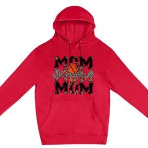 Basketball Mom leopard lightning bolt basketball game day Premium Pullover Hoodie