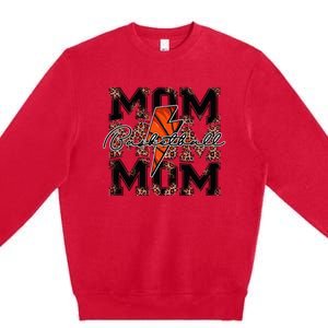 Basketball Mom leopard lightning bolt basketball game day Premium Crewneck Sweatshirt