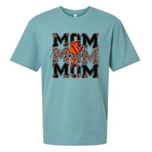 Basketball Mom leopard lightning bolt basketball game day Sueded Cloud Jersey T-Shirt