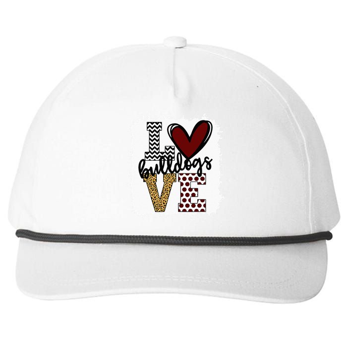 Bulldogs Mascot Love School Spirit Fantastic Gifts Snapback Five-Panel Rope Hat