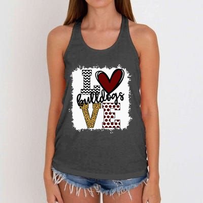 Bulldogs Mascot Love School Spirit Fantastic Gifts Women's Knotted Racerback Tank