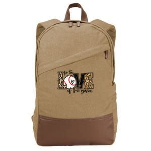 Baseball Mom Leopard For The Love Of The Game Baseball Cotton Canvas Backpack