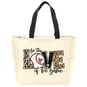 Baseball Mom Leopard For The Love Of The Game Baseball Zip Tote Bag