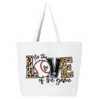 Baseball Mom Leopard For The Love Of The Game Baseball 25L Jumbo Tote