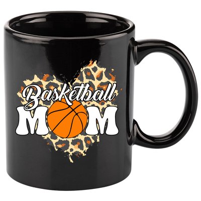 Basketball Mom Leopard Outfit Mother's Day 11oz C Handle Ceramic Mug