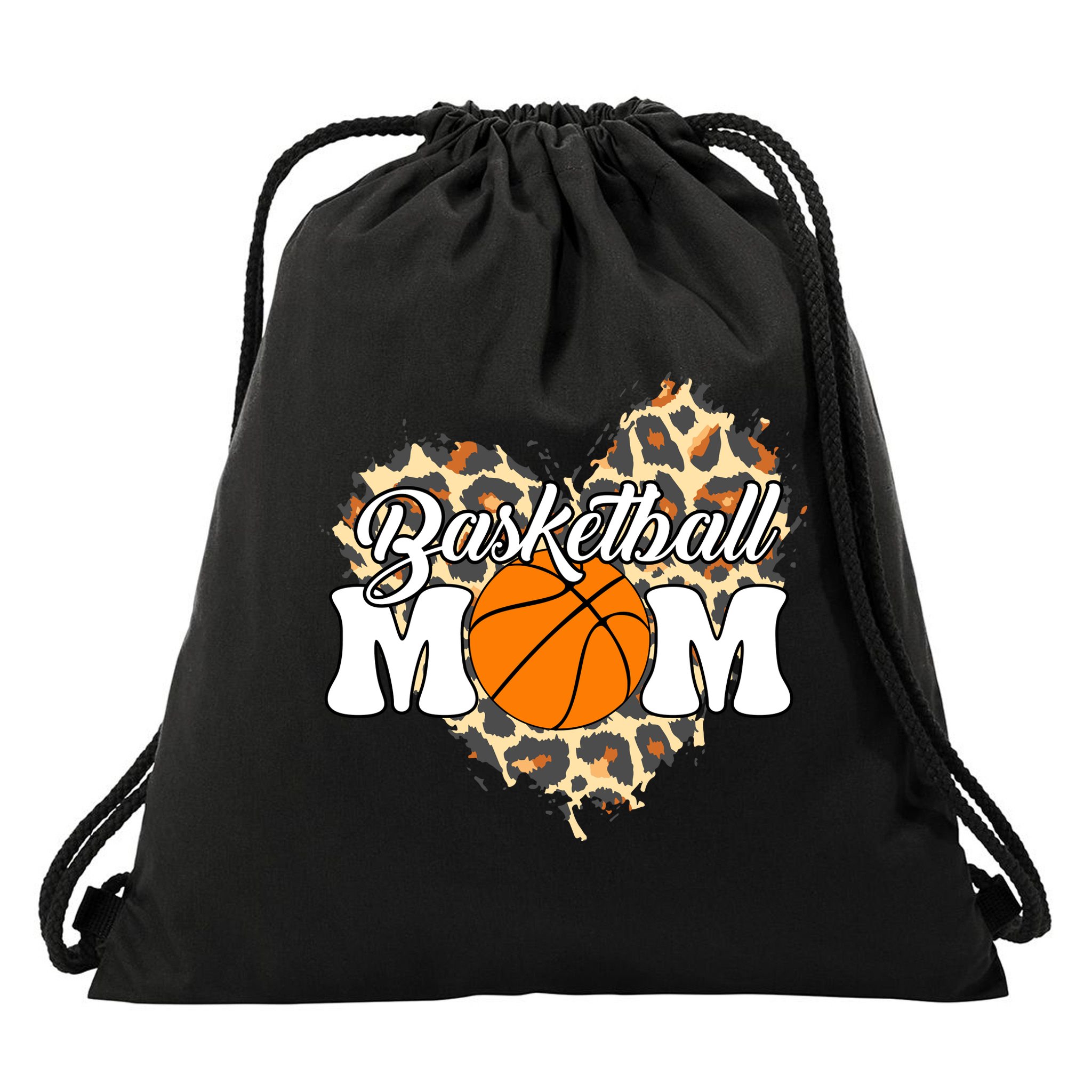 Basketball Mom Leopard Outfit Mother's Day Drawstring Bag
