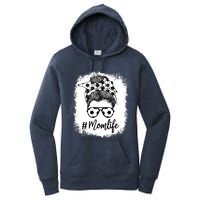 Bleached Mom Life Soccer Mom Leopard Messy Soccer Ball Women's Pullover Hoodie