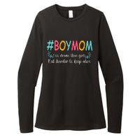 Boy Mom Less Drama Than Girls But Harder To Keep Alive Womens CVC Long Sleeve Shirt