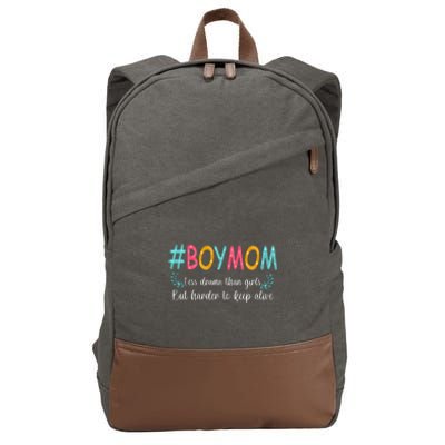 Boy Mom Less Drama Than Girls But Harder To Keep Alive Cotton Canvas Backpack