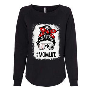 Bleached Mom Life Soccer Messy Bun Baseball Game Day Womens California Wash Sweatshirt