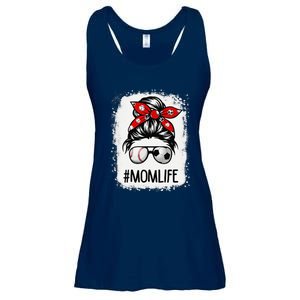 Bleached Mom Life Soccer Messy Bun Baseball Game Day Ladies Essential Flowy Tank