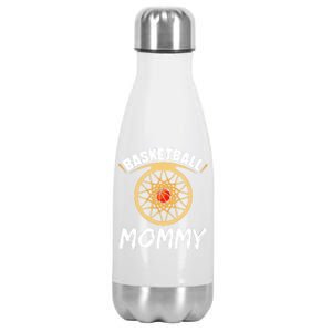 Basketball Mommy Lover Player Hobby Basketballer Mom Mother Gift Stainless Steel Insulated Water Bottle