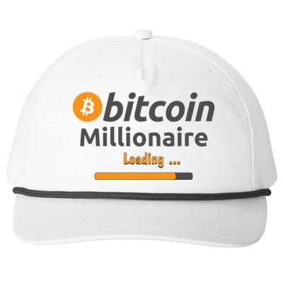 Bitcoin Millionaire Loading, Funny Bitcoin, Cryptocurrency, Bitcoin Crypto Snapback Five-Panel Rope Hat