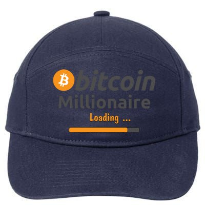 Bitcoin Millionaire Loading, Funny Bitcoin, Cryptocurrency, Bitcoin Crypto 7-Panel Snapback Hat