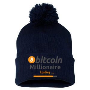 Bitcoin Millionaire Loading, Funny Bitcoin, Cryptocurrency, Bitcoin Crypto Pom Pom 12in Knit Beanie