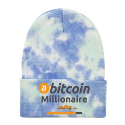 Bitcoin Millionaire Loading, Funny Bitcoin, Cryptocurrency, Bitcoin Crypto Tie Dye 12in Knit Beanie