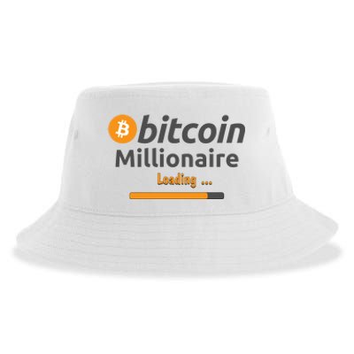 Bitcoin Millionaire Loading, Funny Bitcoin, Cryptocurrency, Bitcoin Crypto Sustainable Bucket Hat