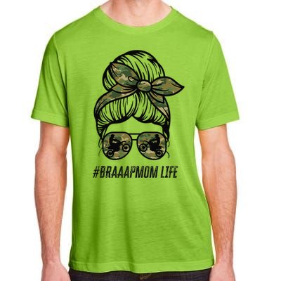 Braaap Mom Life Dirt Bike Motocross Messy Bun Dirt Bike Adult ChromaSoft Performance T-Shirt