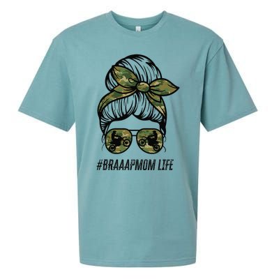 Braaap Mom Life Dirt Bike Motocross Messy Bun Dirt Bike Sueded Cloud Jersey T-Shirt