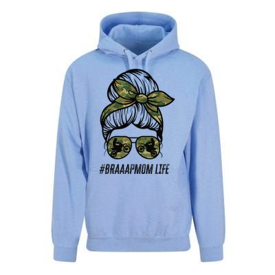 Braaap Mom Life Dirt Bike Motocross Messy Bun Dirt Bike Unisex Surf Hoodie