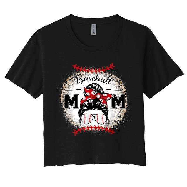 Baseball Mom Leopard Happy Mothers Day For Women Crop Top