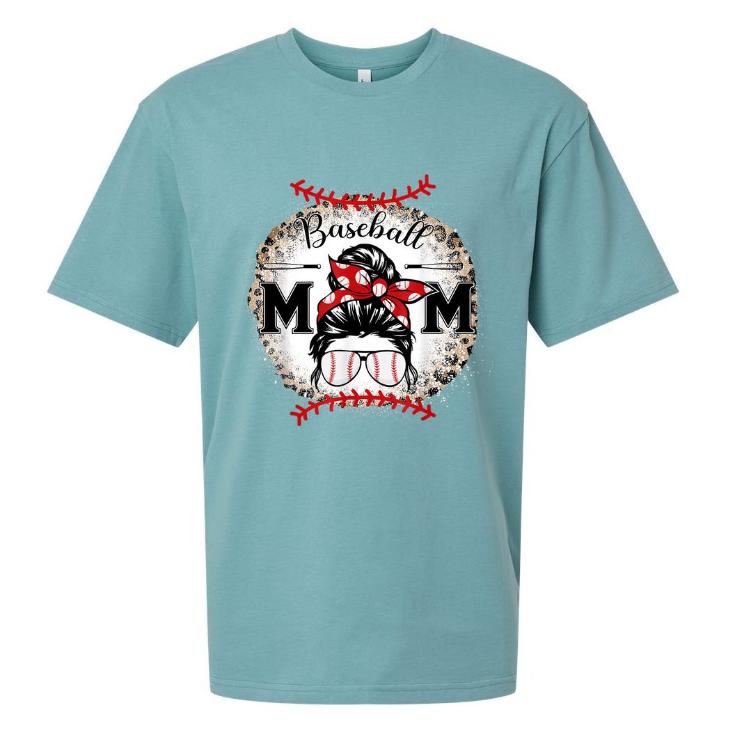 Baseball Mom Leopard Happy Mothers Day For Women Sueded Cloud Jersey T-Shirt