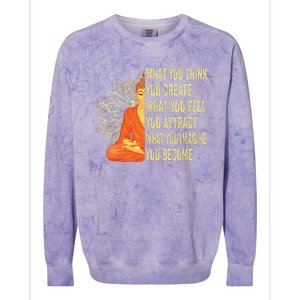 Buddha Meditation Law Of Attraction Colorblast Crewneck Sweatshirt