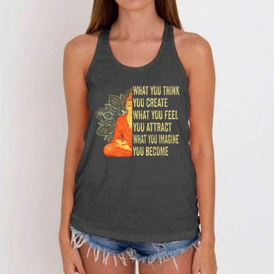 Buddha Meditation Law Of Attraction Women's Knotted Racerback Tank