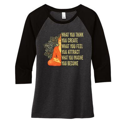 Buddha Meditation Law Of Attraction Women's Tri-Blend 3/4-Sleeve Raglan Shirt