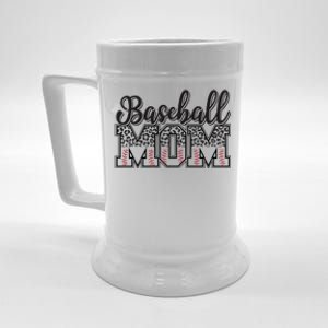 Baseball Mom Leopard Funny Softball Mom MotherS Day Gift Beer Stein